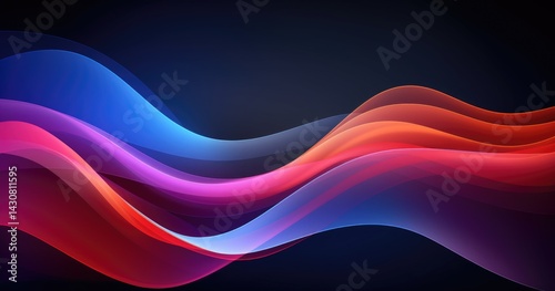 abstract background vector presentation design with flowing colorful wave shapes, glowing light effect and gradient color