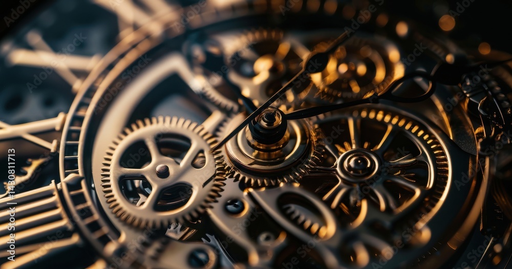 Close-up of intricate watch gears and cogs reflecting golden light, symbolizing precision and craftsmanship. Close-up of intricate watch gears and cogs reflecting golden light, symbolizing precision and craftsmanship.