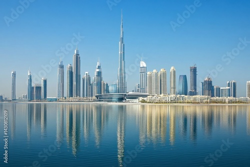 premium quality visual of city with tall buildings from afar