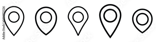 Location icon. Map marker pointer icon set. Map pin icon. location pin place marker. Vector icon isolated on transparent background.
