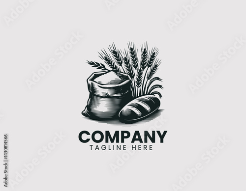 Rustic Flour Sack Vector Logo