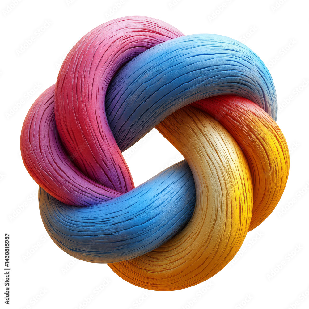 Colorful abstract sculpture representing unity and harmony in artistic design
