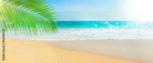 Obraz na płótnie Untouched tropical beach in Sri Lanka with white sand and blue water w salonie