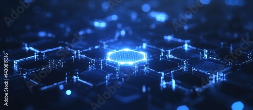 Abstract Digital Hexagon Network: Futuristic Technology Background