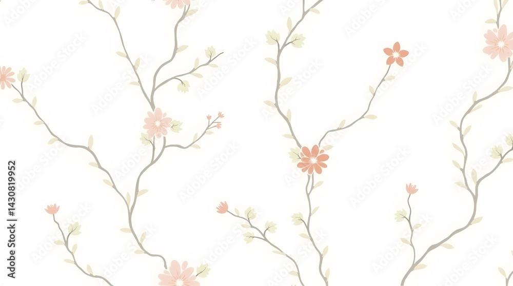 Elegant floral pattern with delicate branches and flowers. Best for backgrounds, wallpapers, and decorative designs. Elegant floral pattern with delicate branches and flowers. Best for backgrounds, wallpapers, and decorative designs.