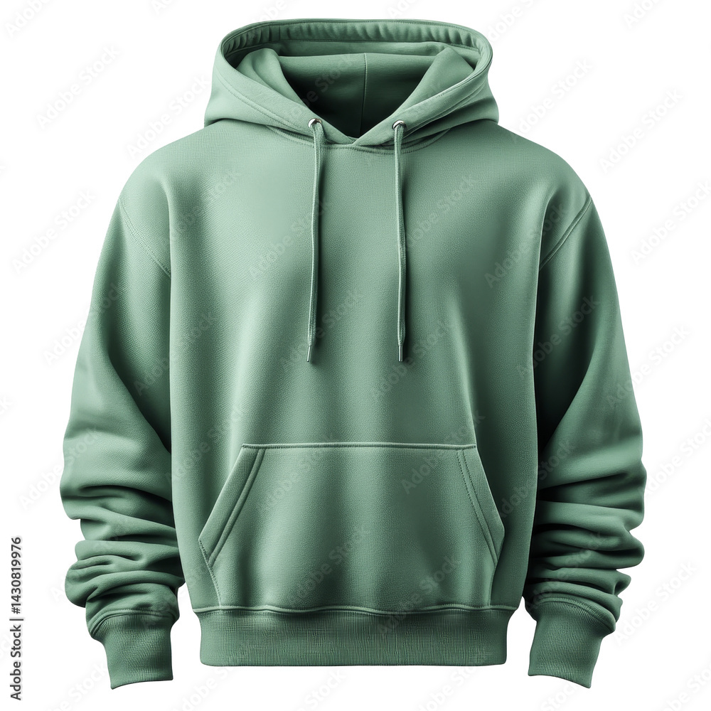Cozy green hoodie on display for casual wear and everyday comfort