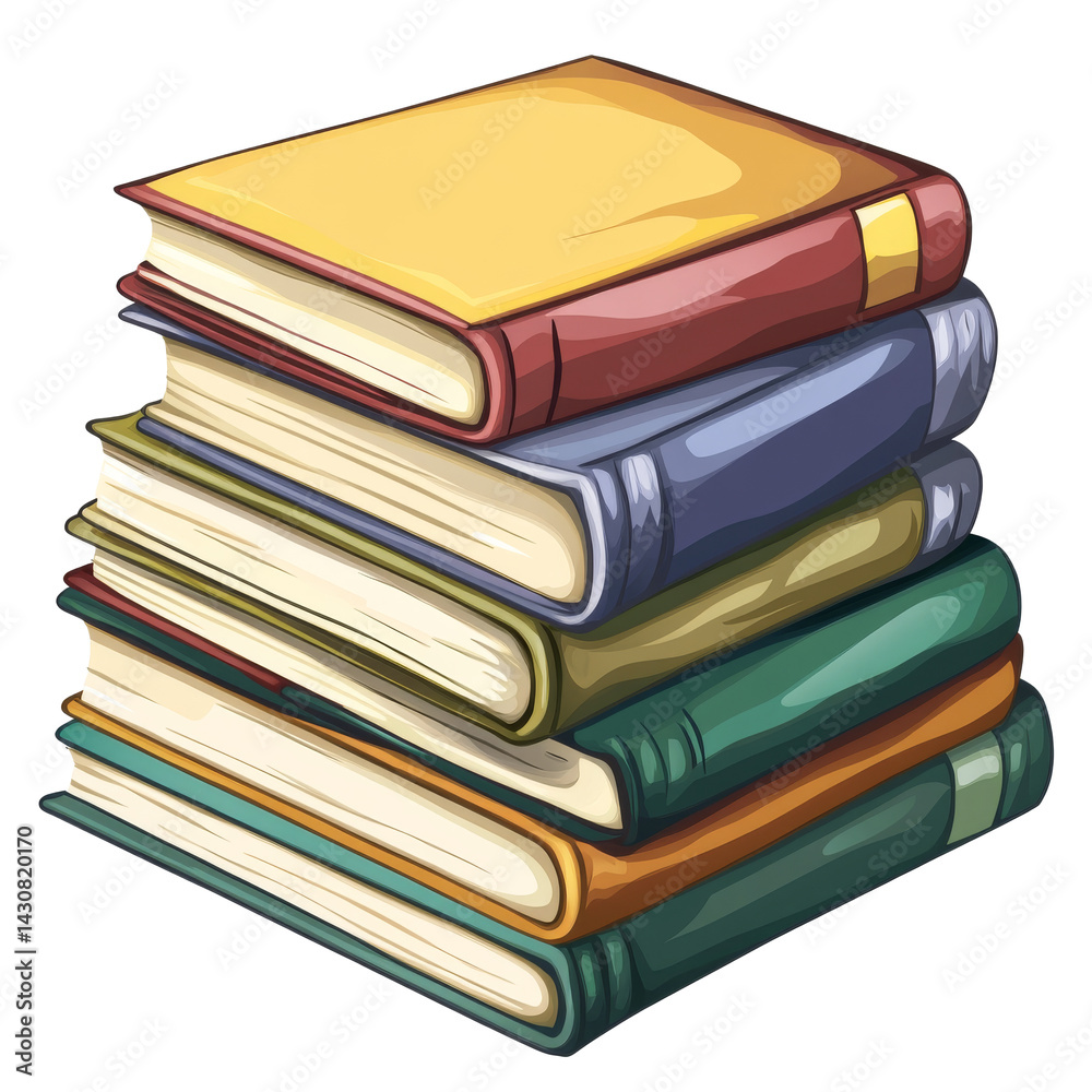 Stacked colorful books representing knowledge and learning in a cozy study environment