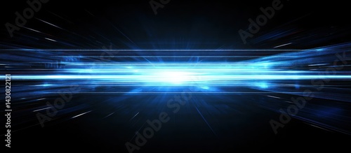 Abstract Blue Light Speed Burst: Digital Art, Technology, Futuristic Background