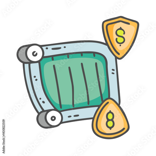 defensive stocks icon, defensive stocks vector illustration-simple illustration of defensive stocks, perfect for defensive stocks logos and icons