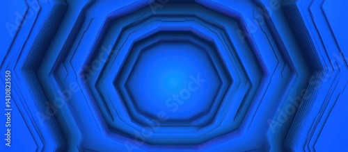 Abstract Blue Hexagon Tunnel: A Deep Dive into Geometric Depth and Sapphire Hues