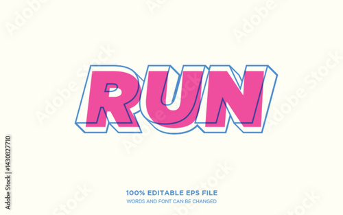 Running 3D editable text style effect	

