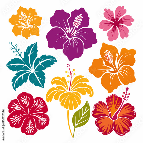 set of seamless pattern with flowers