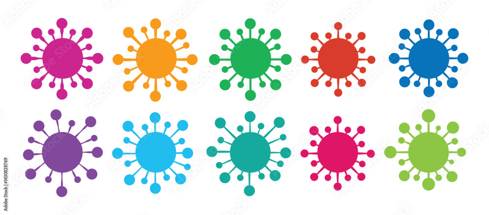 Bacteria icon vector. virus drawing icon set, Vector concept illustration of Covid-19 virus. Bacteria icon vector. virus drawing icon set, Vector concept illustration of Covid-19 virus.
