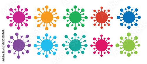 Bacteria icon vector. virus drawing icon set, Vector concept illustration of Covid-19 virus.
