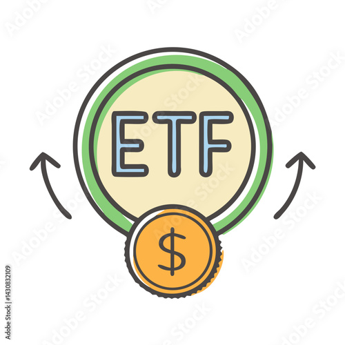 etf exchange traded fund icon, etf exchange traded fund vector illustration-simple illustration of etf exchange traded fund, perfect for etf exchange traded fund logos and icons