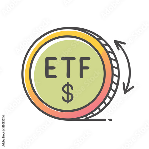 etf exchange traded fund icon, etf exchange traded fund vector illustration-simple illustration of etf exchange traded fund, perfect for etf exchange traded fund logos and icons