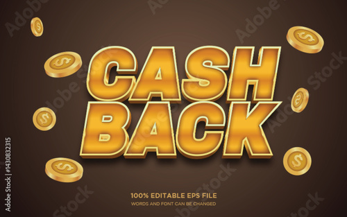 Cashback 3D editable text style effect	
