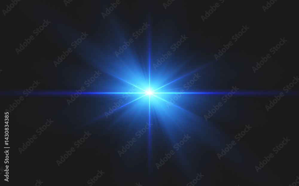 Vector transparent overlay featuring sunlight with sun rays and glare, including lens flare, light leaks, light transitions. Star, Starlight