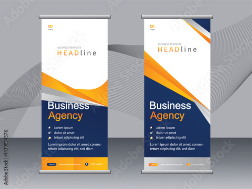 Business banner roll up set, standee banner template. modern banner.