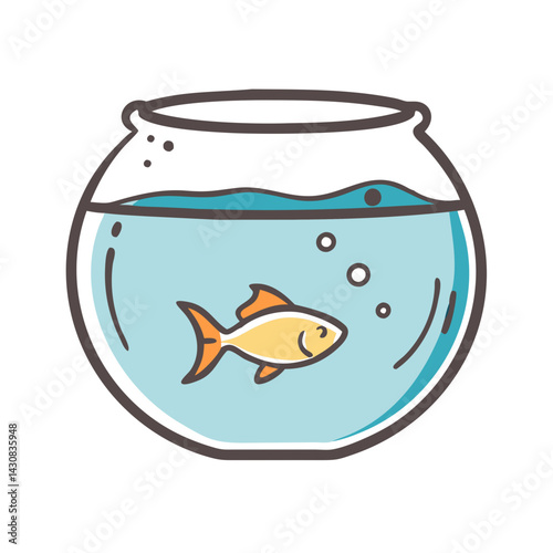 fish bowl icon, fish bowl vector illustration-simple illustration of fish bowl, perfect for fish bowl logos and icons
