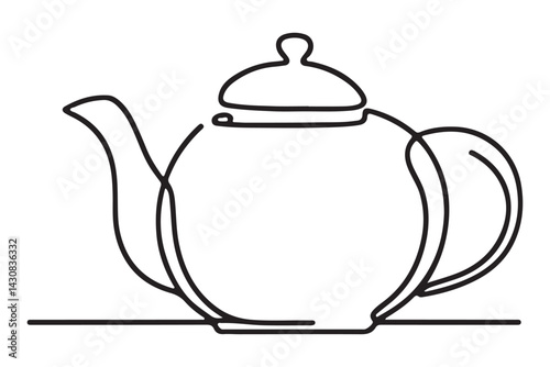 Tea Pot Vector Illustration for Tea House Beverage Design