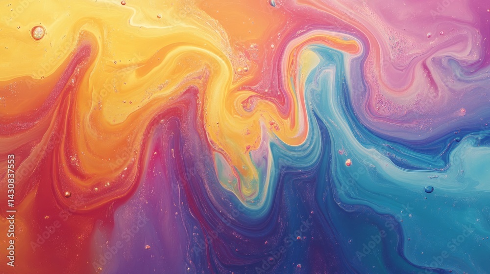 Fototapeta premium Vibrant Swirling Abstract Paint Texture Background