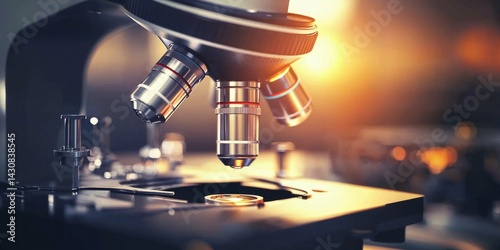 Detailed macro shot of an optical microscope showcasing precision in laboratory settings.