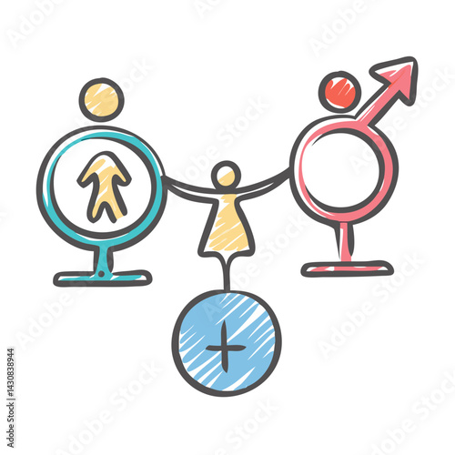 gender equality icon, gender equality vector illustration-simple illustration of gender equality, perfect for gender equality logos and icons