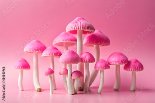 pink mushroom isolated on pink