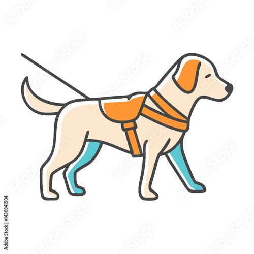 guide dog icon, guide dog vector illustration-simple illustration of guide dog, perfect for guide dog logos and icons