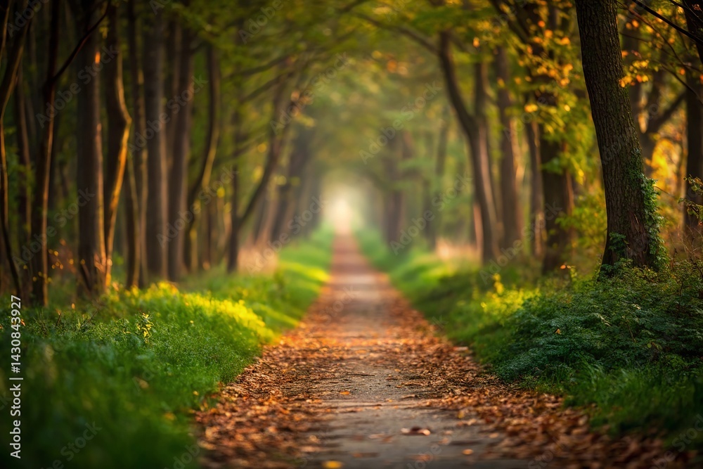 Fototapeta premium Sunlit Forest Pathway