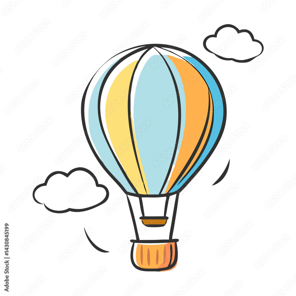 Obraz premium hot air balloon icon, hot air balloon vector illustration-simple illustration of hot air balloon, perfect for hot air balloon logos and icons