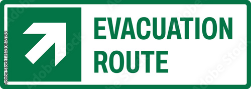 emergency and first aid safety signs v2 uppercase text_evacuation route_landscape size 1/2 a4,a3,a2,a1	 

