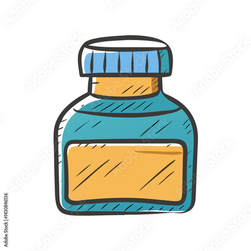 ink bottle icon, ink bottle vector illustration-simple illustration of ink bottle, perfect for ink bottle logos and icons