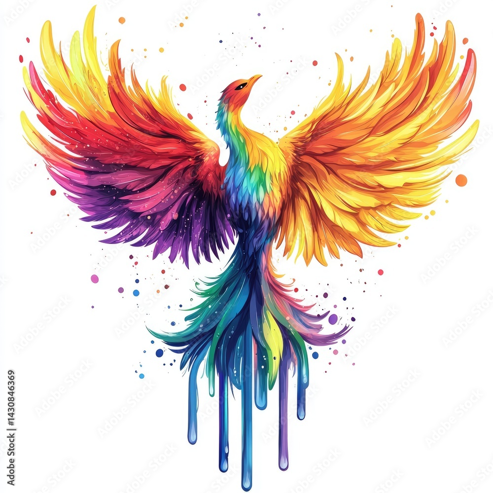 Obraz premium Colorful phoenix illustration
