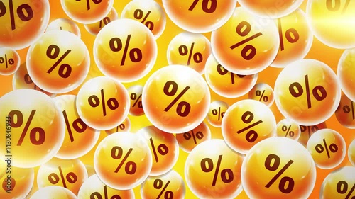 background of yellow balls with percentages