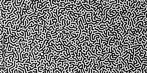 Diffusion reaction seamless vector pattern. Natural seamless line pattern. Linear design with biological shapes. Reaction-diffusion or truing pattern formation. abstract truing organic wallpaper.