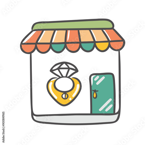 jewelry store icon, jewelry store vector illustration-simple illustration of jewelry store, perfect for jewelry store logos and icons