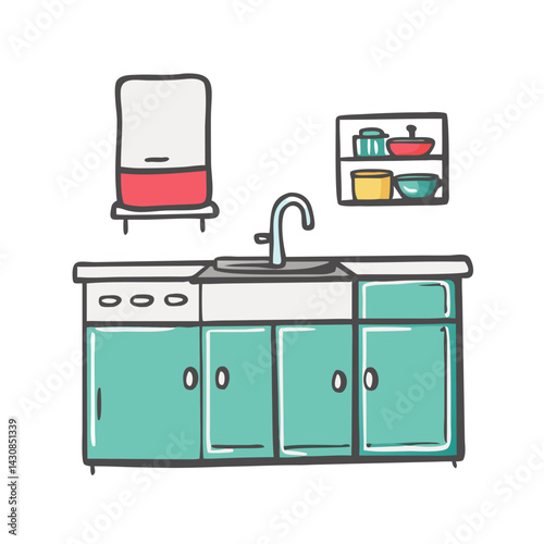 kitchenette icon, kitchenette vector illustration-simple illustration of kitchenette, perfect for kitchenette logos and icons