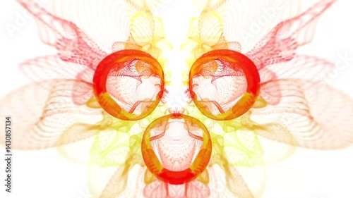 Abstract Art -  Three circles surrounded by a colorful pattern