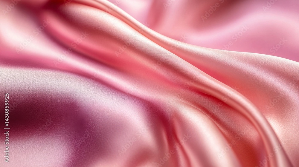 Fototapeta premium Pink Silk Fabric Drape with Soft Waves and Subtle Shimmer