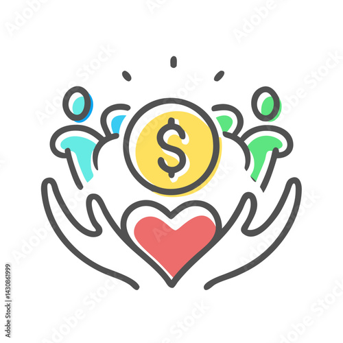 nonprofit organization icon, nonprofit organization vector illustration-simple illustration of nonprofit organization, perfect for nonprofit organization logos and icons