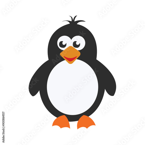 Penguin with Tuft Hair – Cute Vector Illustration