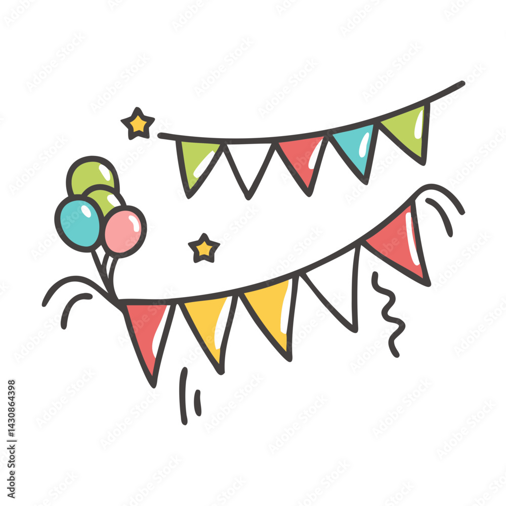 Obraz premium party banner icon, party banner vector illustration-simple illustration of party banner, perfect for party banner logos and icons