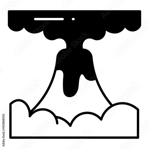 erupting volcano vector