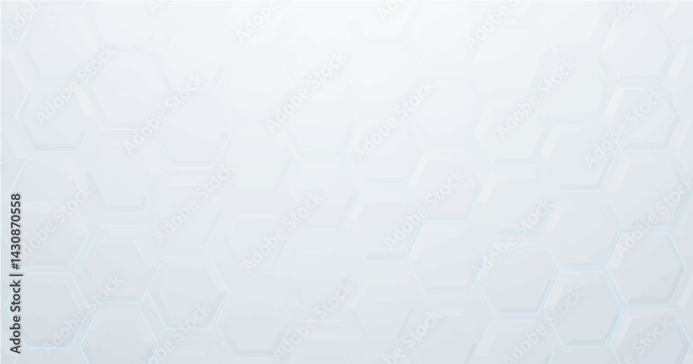 Design a futuristic vector background featuring interlocking hexagons in a honeycomb layout. Use a gradient of soft whites and silvers with glowing neon blue edges for a tech-inspired aesthetic. Design a futuristic vector background featuring interlocking hexagons in a honeycomb layout. Use a gradient of soft whites and silvers with glowing neon blue edges for a tech-inspired aesthetic.