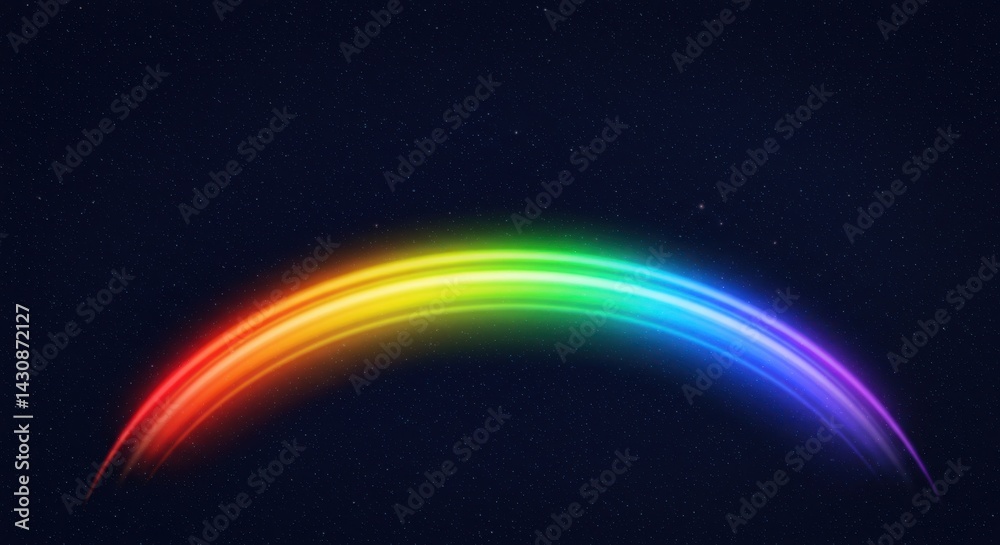 Fototapeta premium Colorful Light Arch on Starry Night Background