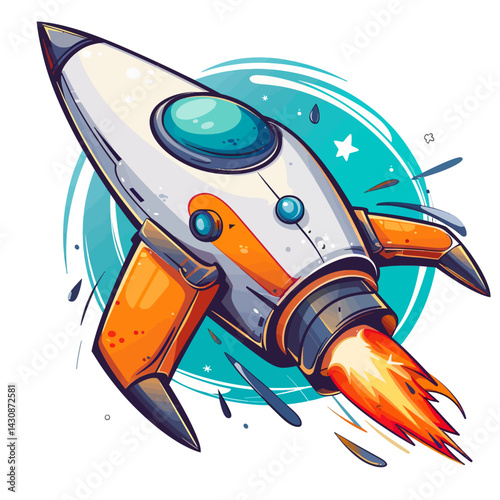 Rocket acceleration vector illustration 