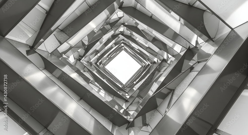 Fototapeta premium Geometric Abstraction Creates a Captivating Tunnel Vision Effect in Architecture