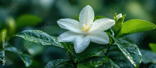 Dewy White Flower Garden Bloom